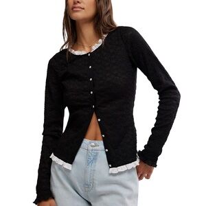 Free People Black Bird Cardigan XS